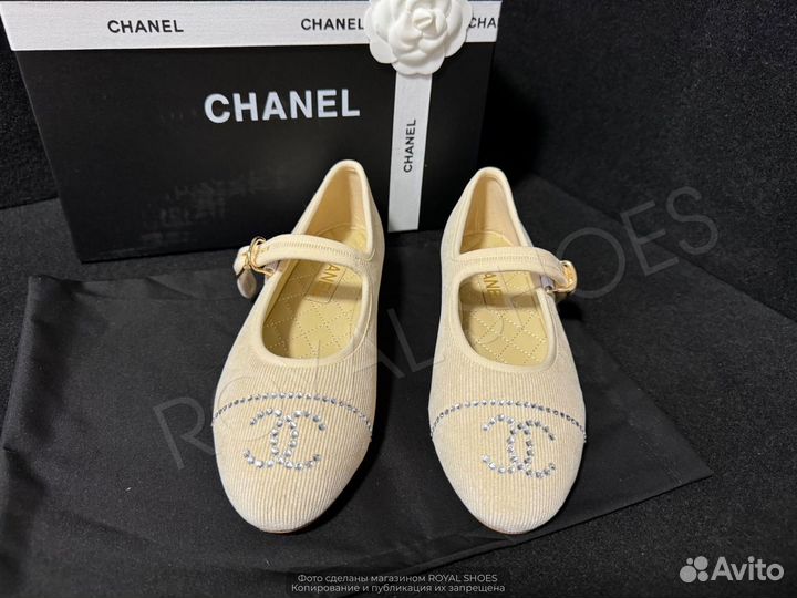 Балетки босоножки женские Chanel