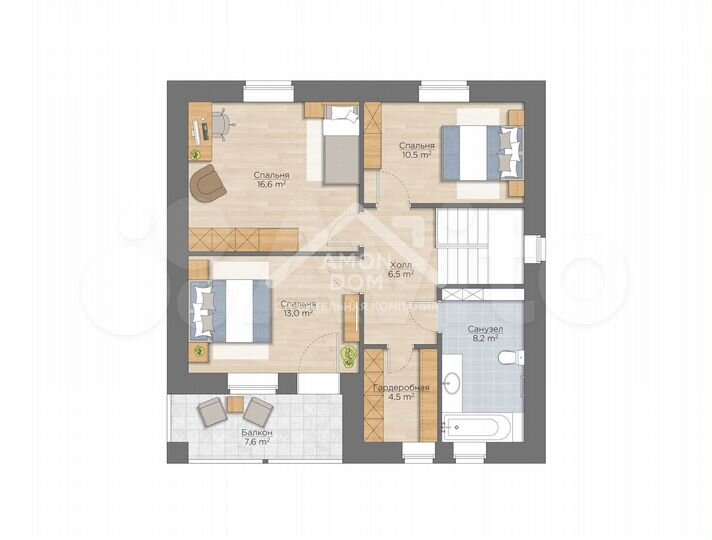 Дом 150 м² на участке 7,5 сот.