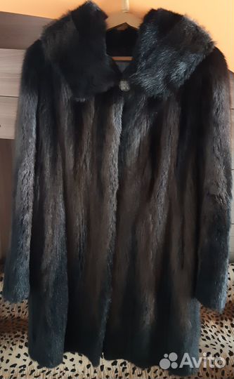 Шуба из сурка с капюшоном