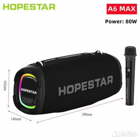 Колонка мощная караоке HopeStar A6 MAX