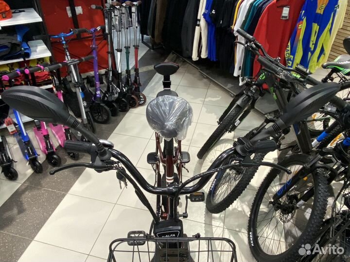 Электровелосипед green city e-alfa new Brown