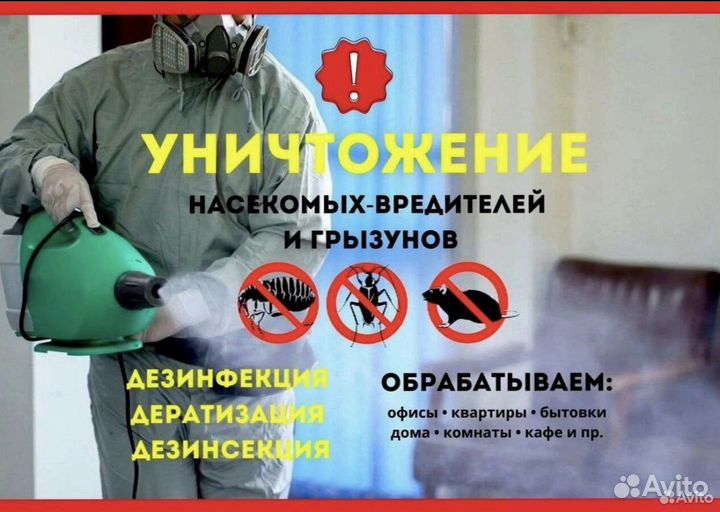 Дезинфекция, уничтожение тараканов, клопов