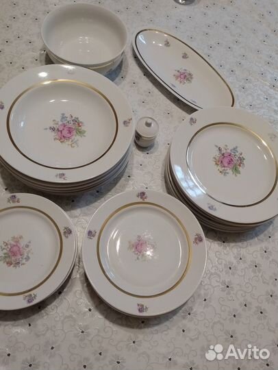 Фарфоровая посуда СССР сервиз чайный лфз