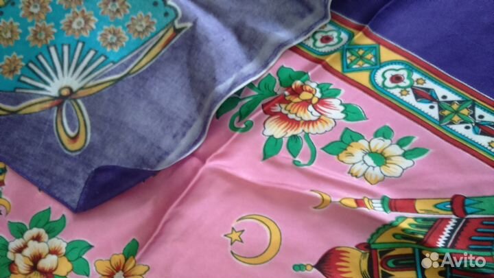 Платок, натуральный атлас. Африка времен СССР