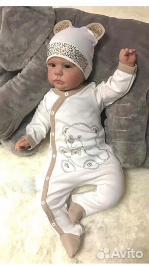 Слип с шапочкой для новорожденных 56