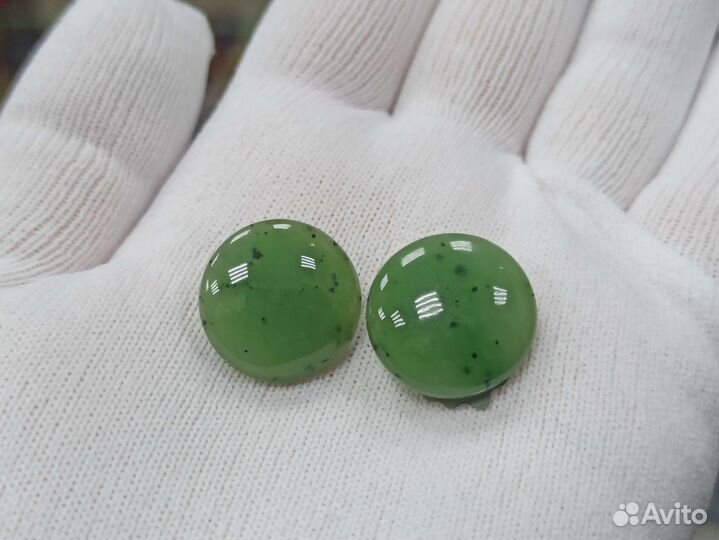 Винтажные Клипсы Нефрит Серьги Нефритовые Ретро
