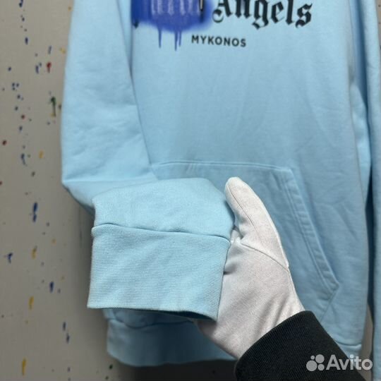 Худи Palm Angels Sprayed Logo Blue