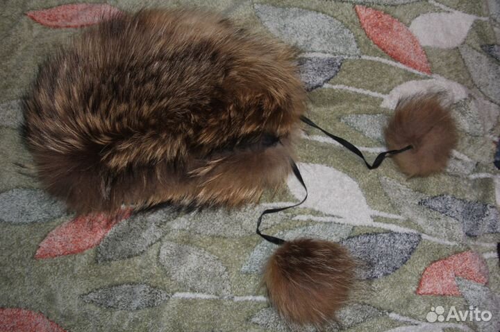 Шапка детская на 12-14лет, охват 55см, лиса Новая