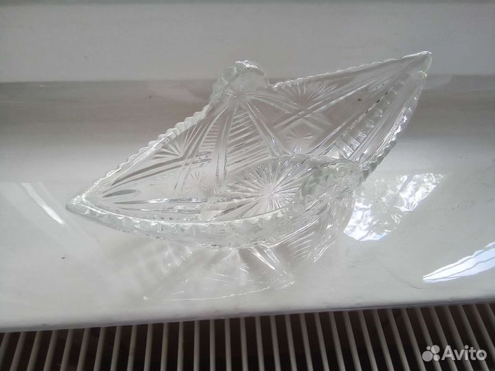 Ваза хрустальная СССР ладья