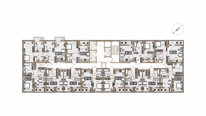 2-к. квартира, 53,3 м², 14/22 эт.