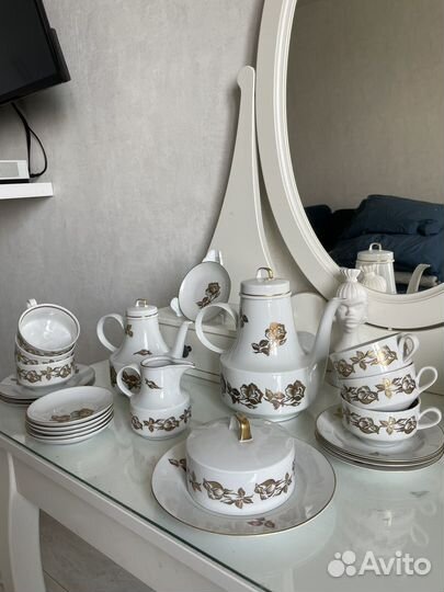 Новый Сервиз чайный винтаж ГДР фарфор