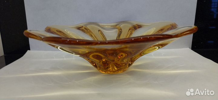 Ваза.фруктовница толстое стекло. СССР. 1970-е года