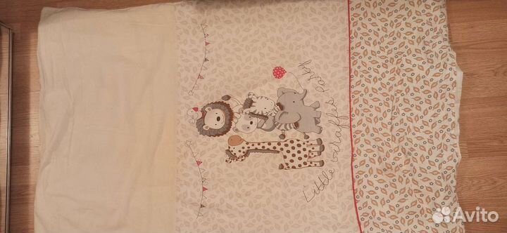 Бортики в детскую кроватку бу с одеялом и подушкой