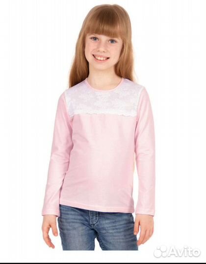 Блузка лонгслив базовая школа хлопок Россия 146