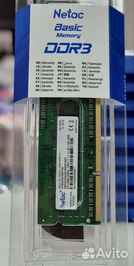 Sodimm ddr3 PC3L (1.35v) 4GB Netac 1600Mhz