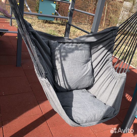 Кресло-гамак подвесное с подушками для дачи и дома