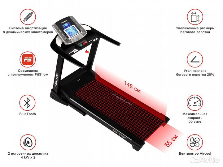 Беговая дорожка унифит мх-970F