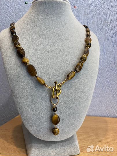 Бусы из тигроваго глаза