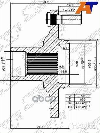 Ступица перед toyota camry gracia/harrier ST-43