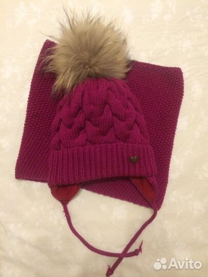 Шапка и снуд ручной работы для девочки