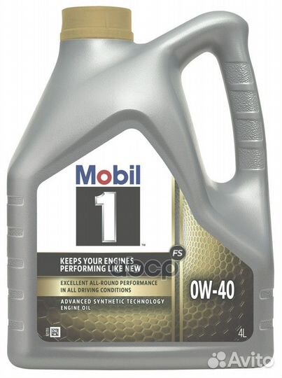 Масло моторное 0W40 mobil 4л синтетика mobil 1 FS