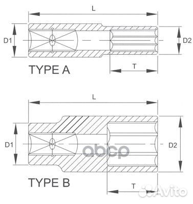 Головка торцевая глубокая 6гр. 1/4 7мм n2007l L