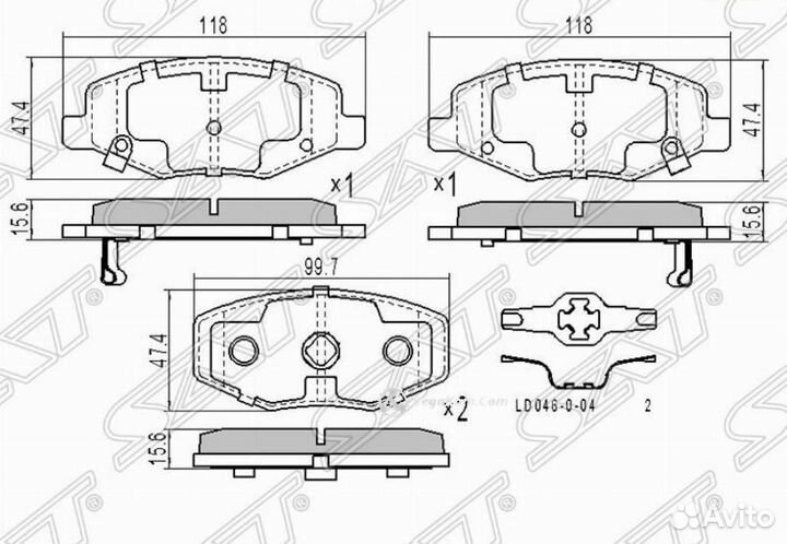 Колодки передние Chery Kimo QQ6 STS216GN3501080