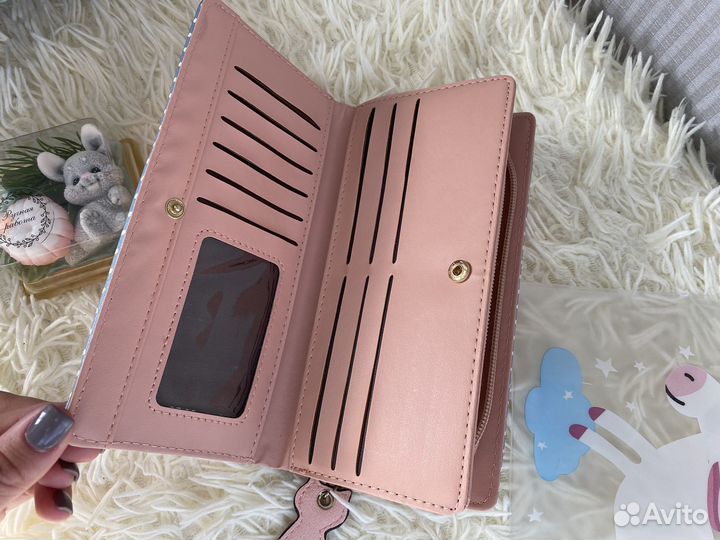 Кошелек для девочки розовый с котиком