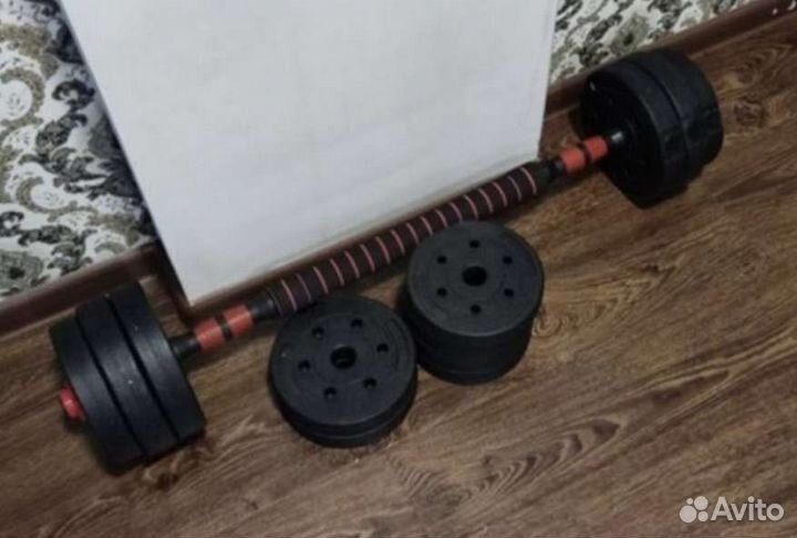 Гантели разборные 2/10 кг + переходник под штангу