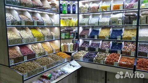 Витрина для сухофруктов угловая