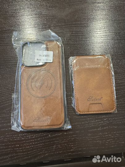 Чехол на iPhone 15 про кожаный