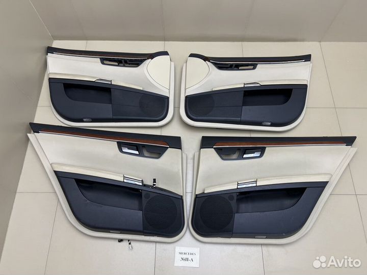 Обшивки дверей бежевые Mercedes W221 Long