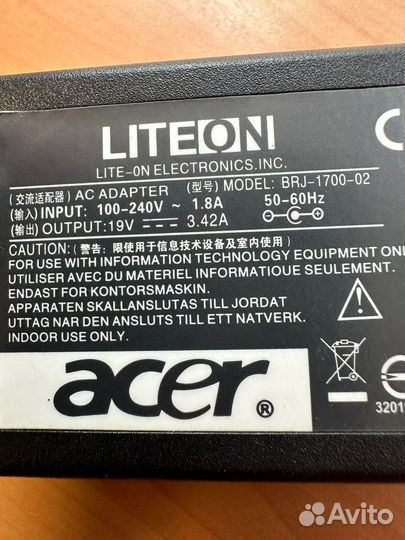 Блок питания для ноутбука acer