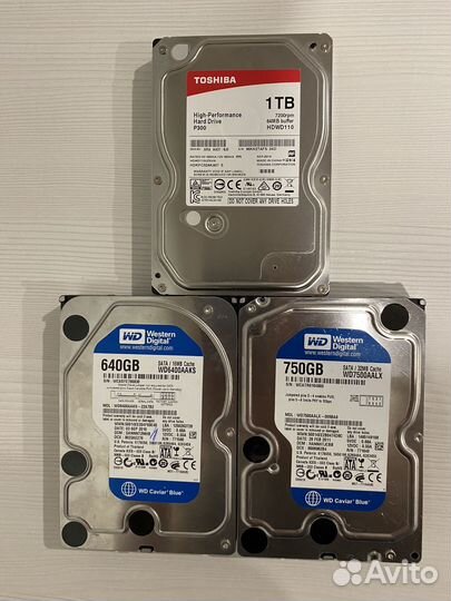 Жесткие диски (HDD) для пк на 640/750/1000