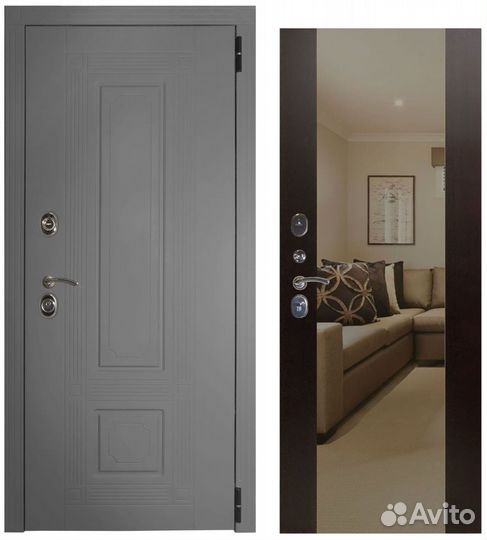 Входная дверь зеркалом