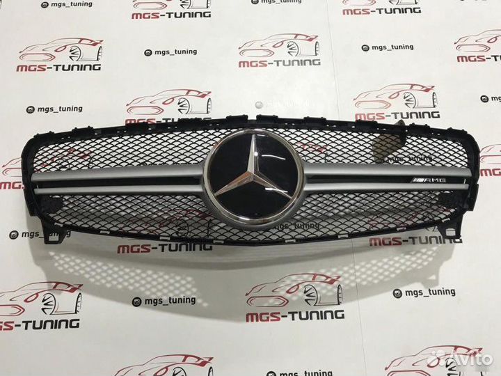Решетка Mercedes A w176 AMG 45 Silver + AMG Дистр