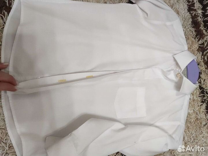 Рубашка белая на мальчика 128