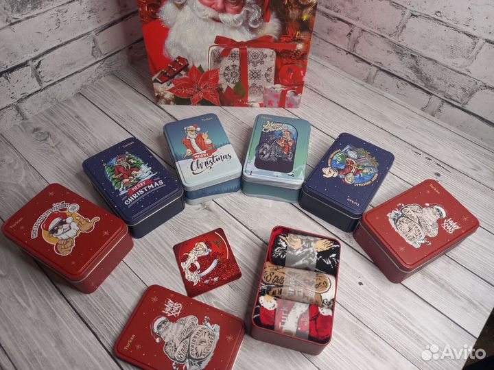 Носки высокие новогодние набор 3 пары