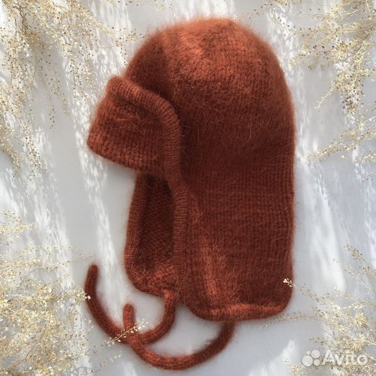 Вязаная шапка - ушанка на заказ