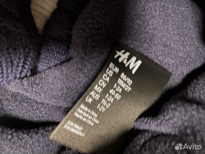 Шапка и варежки hm детские 74/80,86/92