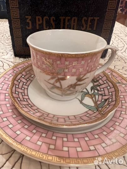 Новый керамический чайный набор (чашка и 2 блюдца