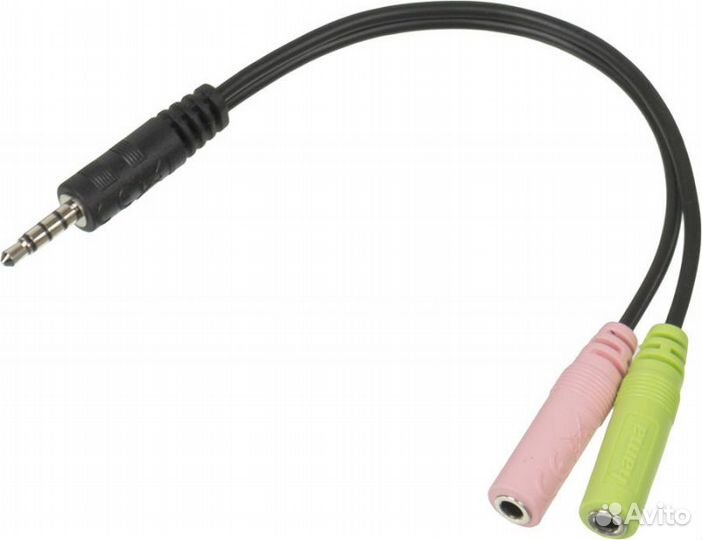 Адаптер аудио Hama 2xJack 3.5 (f) /Jack 3.5 (m)