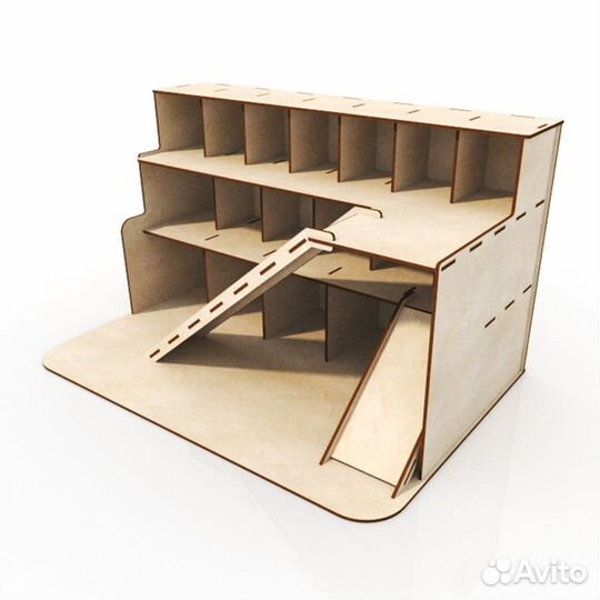 Детская парковка для машинок деревянная