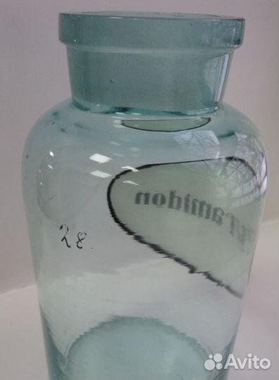 Старинная стеклянная банка Пирамидон