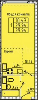 Квартира-студия, 29,9 м², 10/17 эт.