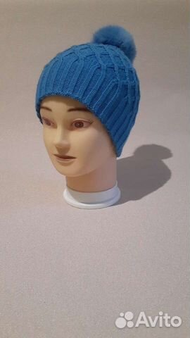 Шапка женская вязаная из шерсти для девочки