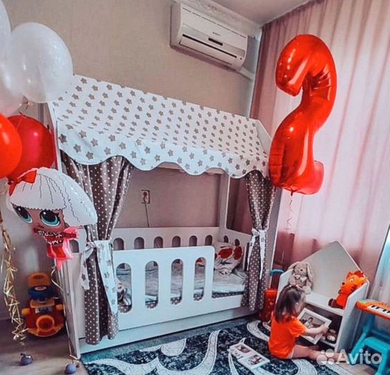 Детская кроватка домик + матрас в подарок