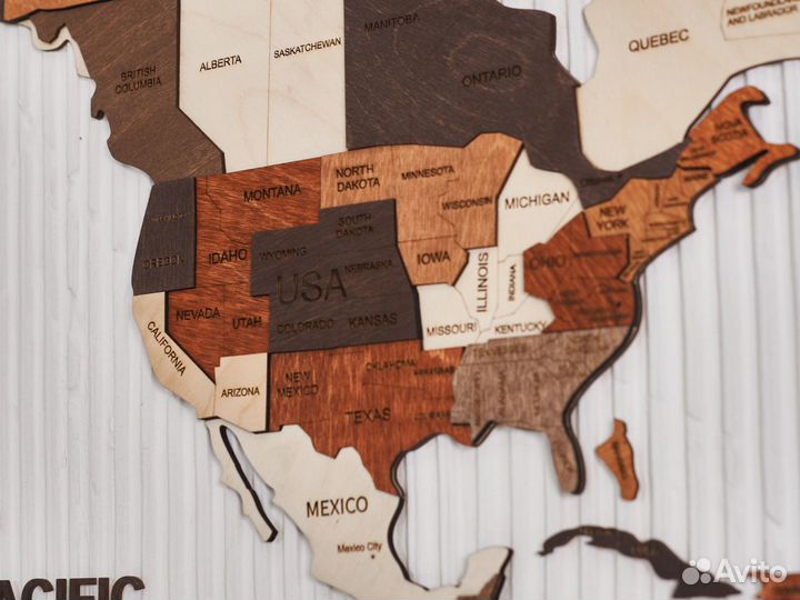 Деревянная карта мира