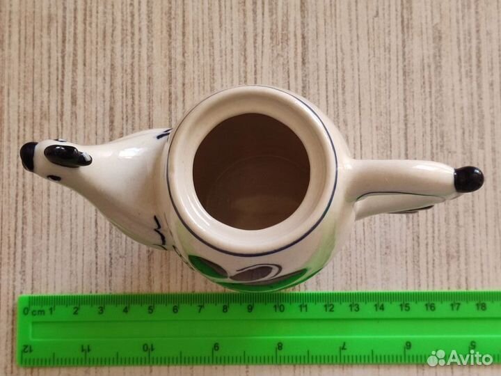 Чайник интерьерный. Петух. Фарфор. Гжель