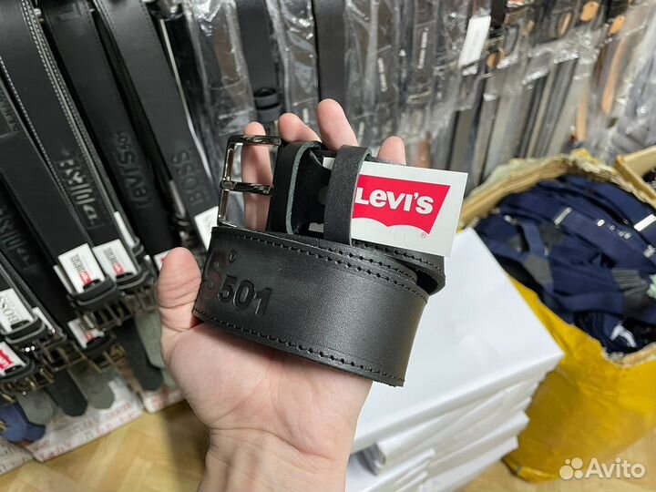 Мужской ремень levis натуральная кожа